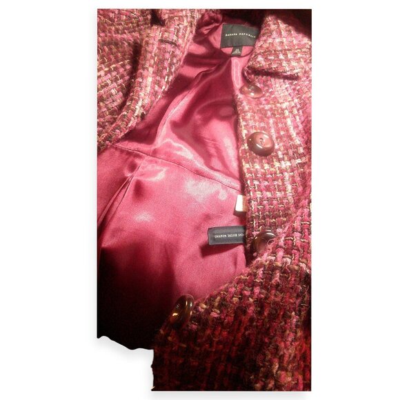 BANANA REPUBLIC Wool Tweed Single Breasted Coat XS - Picture 2 of 8